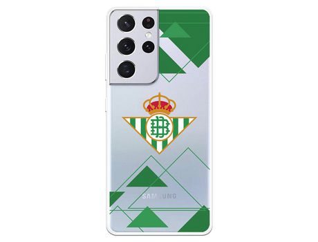 Funda para Samsung Galaxy S21 Ultra del Betis Escudo Fondo transparente - Licencia Oficial