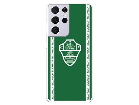 Funda para Samsung Galaxy S21 Ultra del Elche CF Escudo Fondo Verde - Licencia Oficial Elche CF