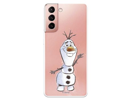 Funda para Samsung Galaxy S21 Oficial de Disney Olaf Transparente - Frozen