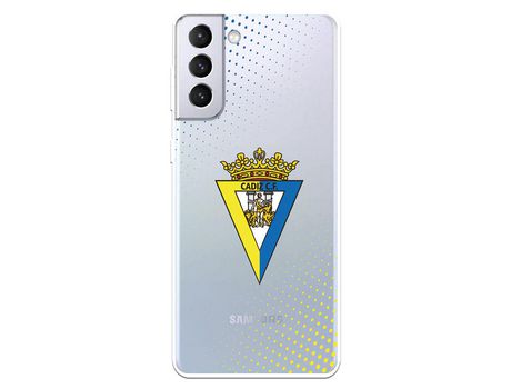 Funda para Samsung Galaxy S21 Plus del Cádiz Escudo Transparente - Licencia Oficial