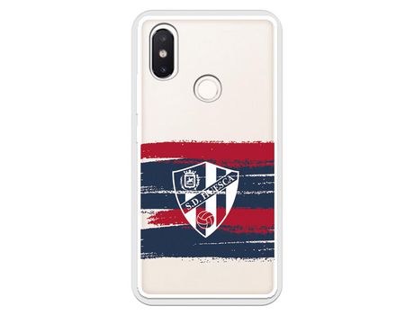 Funda para Xiaomi Mi 8 SE del Huesca Rayas Transparente - Licencia Oficial SD Huesca