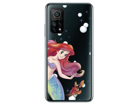 Funda para Xiaomi Mi 10T Oficial de Disney Ariel y Sebastián Burbujas - La Sirenita