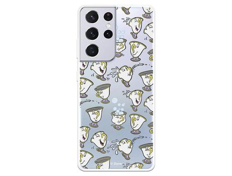 Funda para Samsung Galaxy S21 Ultra Oficial da Disney Chip Potts Siluetas La Bella y la Bestia