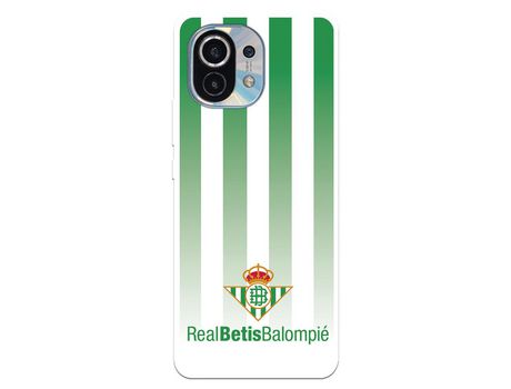 Funda para Xiaomi Mi 11 del Betis Fondo Rayas Verdiblancas - Licencia Oficial