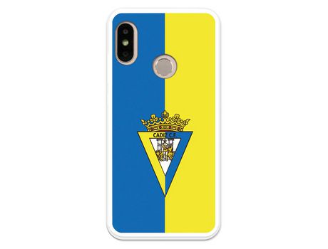 Funda para Xiaomi Mi A2 Lite del Cádiz Escudo Fondo Bicolor - Licencia Oficial