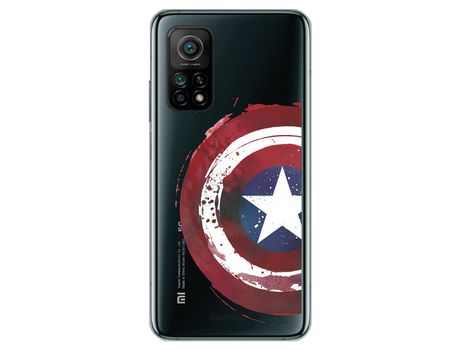 Funda para Xiaomi Mi 10T Oficial de Marvel Capitan America Escudo Transparente