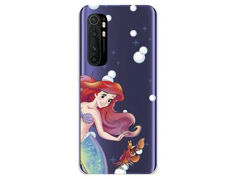 Funda para Xiaomi Mi Note 10 Lite Oficial de Disney Ariel y Sebastián Burbujas - La Sirenita