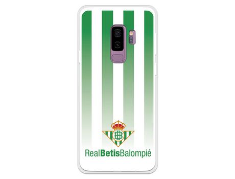 Funda para Samsung Galaxy S9 Plus del Betis Fondo Rayas Verdiblancas - Licencia Oficial