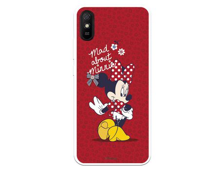Funda para Xiaomi Redmi 9A Oficial de Disney Minnie Mad About - Clásicos Disney
