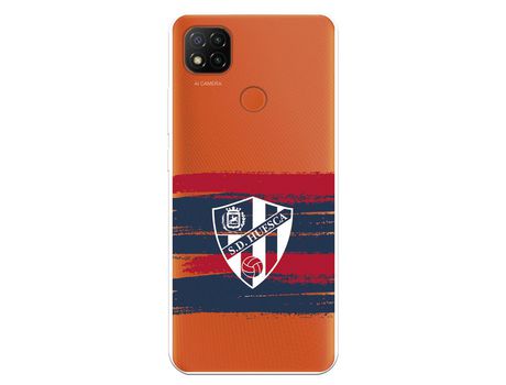 Funda para Xiaomi Redmi 9C del Huesca Rayas Transparente - Licencia Oficial SD Huesca