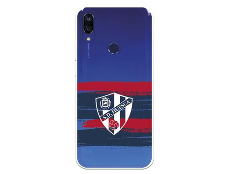 Funda para Xiaomi Redmi 7 del Huesca Rayas Transparente - Licencia Oficial SD Huesca