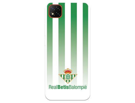 Funda para Xiaomi Redmi 9C del Betis Fondo Rayas Verdiblancas - Licencia Oficial