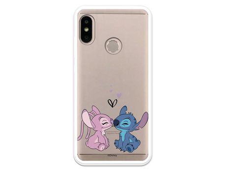 Funda para Xiaomi Mi A2 Lite Oficial de Disney Angel & Stitch Beso - Lilo & Stitch