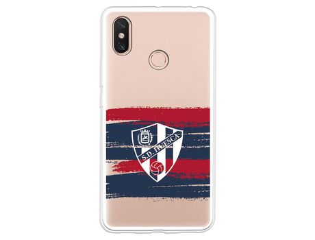 Funda para Xiaomi Mi Max 3 del Huesca Rayas Transparente - Licencia Oficial SD Huesca