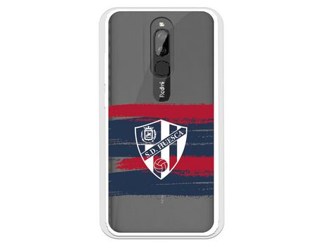 Funda para Xiaomi Redmi 8 del Huesca Rayas Transparente - Licencia Oficial SD Huesca
