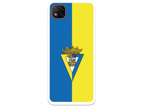 Funda para Xiaomi Redmi 9C del Cádiz Escudo Fondo Bicolor - Licencia Oficial