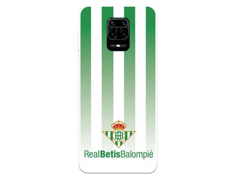 Funda para Xiaomi Redmi Note 9S del Betis Fondo Rayas Verdiblancas - Licencia Oficial