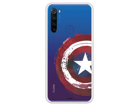 Funda para Xiaomi Redmi Note 8T Oficial de Marvel Capitan America Escudo Transparente