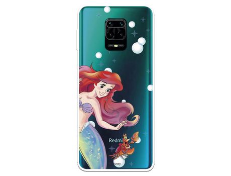 Funda para Xiaomi Redmi Note 9S Oficial de Disney Ariel y Sebastián Burbujas - La Sirenita