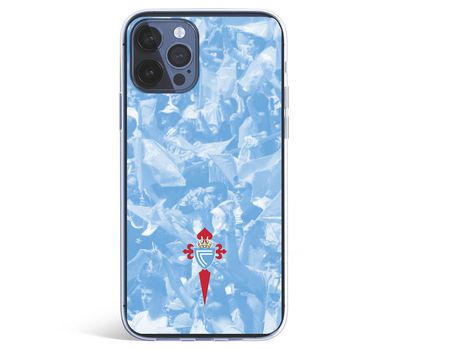 Funda para iPhone 12 Pro Max del Celta Escudo Fondo Hinchada - Licencia Oficial RC Celta
