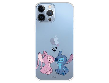 Funda para iPhone 13 Pro Max Oficial de Disney Angel & Stitch Beso - Lilo & Stitch