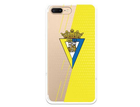 Funda para iPhone 7 Plus del Cádiz Fondo Amarillo y Transparente - Licencia Oficial