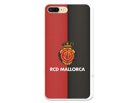 Funda para iPhone 7 Plus del Mallorca RCD Mallorca Diagonales Transparente - Licencia Oficial RCD Mallorca
