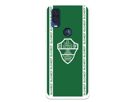 Funda para Motorola One Vision del Elche CF Escudo Fondo Verde - Licencia Oficial Elche CF
