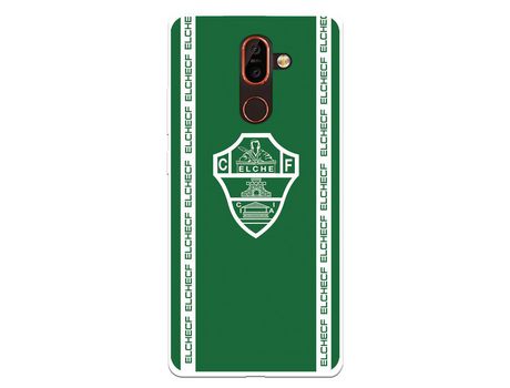 Funda para Nokia 7 Plus del Elche CF Escudo Fondo Verde - Licencia Oficial Elche CF