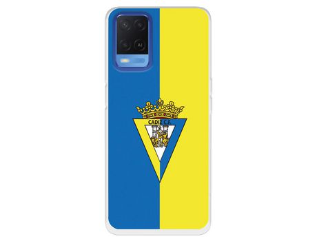 Funda para Oppo A54 4G del Cádiz Escudo Fondo Bicolor - Licencia Oficial