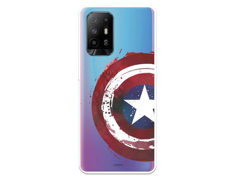 Funda para Oppo A74 4G Oficial de Marvel Capitan America Escudo Transparente