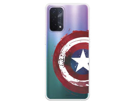 Funda para Oppo A74 5G Oficial de Marvel Capitan America Escudo Transparente
