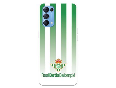 Funda para Oppo Find X3 Lite del Betis Fondo Rayas Verdiblancas - Licencia Oficial