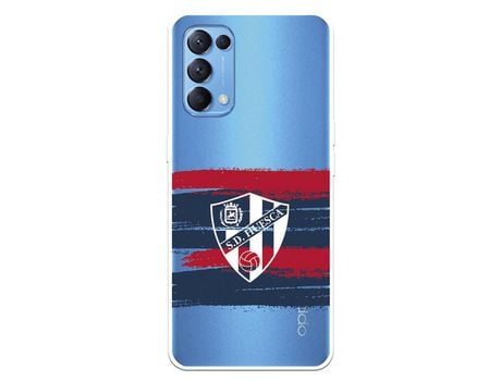 Funda para Oppo Find X3 Lite del Huesca Rayas Transparente - Licencia Oficial SD Huesca