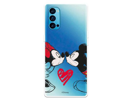 Funda para Oppo Reno 4 Oficial de Disney Mickey y Minnie Beso - Clásicos Disney