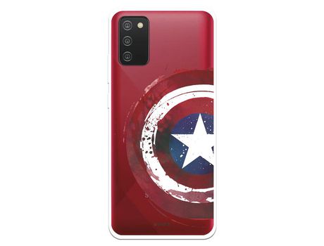 Funda para Samsung Galaxy A02s Oficial de Marvel Capitan America Escudo Transparente