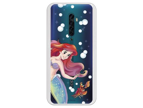 Funda para Oppo Reno2 Oficial de Disney Ariel y Sebastián Burbujas - La Sirenita