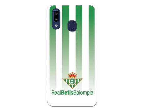 Funda para Samsung Galaxy A20E del Betis Fondo Rayas Verdiblancas - Licencia Oficial