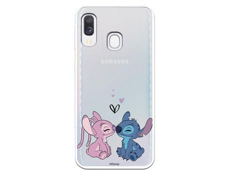 Funda para Samsung Galaxy A40 Oficial de Disney Angel & Stitch Beso - Lilo & Stitch