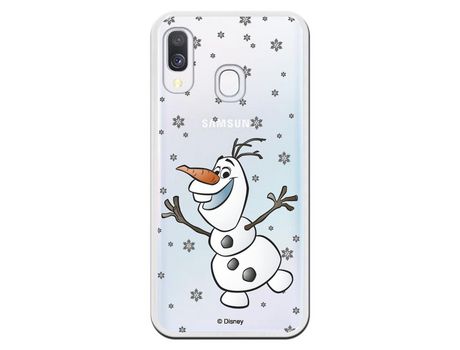 Funda para Samsung Galaxy A40 Oficial de Disney Olaf Transparente - Frozen