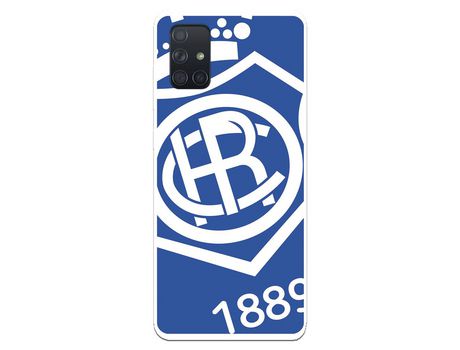 Funda para Samsung Galaxy A71 del Recre Escudo Fondo azul - Licencia Oficial Real Club Recreativo de Huelva