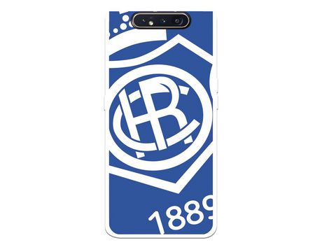 Funda para Samsung Galaxy A80 del Recre Escudo Fondo azul - Licencia Oficial Real Club Recreativo de Huelva