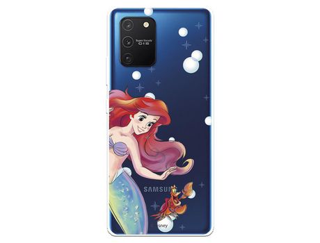 Funda para Samsung Galaxy A91 Oficial de Disney Ariel y Sebastián Burbujas - La Sirenita