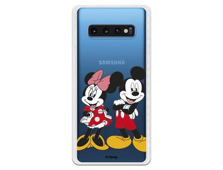 Funda para Samsung Galaxy S10 Plus Oficial de Disney Mickey y Minnie Posando - Clásicos Disney