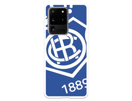 Funda para Samsung Galaxy S20 Ultra del Recre Escudo Fondo azul - Licencia Oficial Real Club Recreativo de Huelva