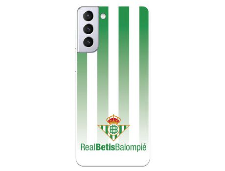 Funda para Samsung Galaxy S21 Plus del Betis Fondo Rayas Verdiblancas - Licencia Oficial