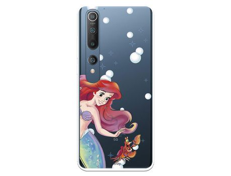 Funda para Xiaomi Mi 10 Oficial de Disney Ariel y Sebastián Burbujas - La Sirenita