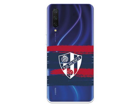 Funda para Xiaomi Mi 9 Lite del Huesca Rayas Transparente - Licencia Oficial SD Huesca