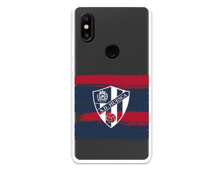 Funda para Xiaomi Mi Mix 2S del Huesca Rayas Transparente - Licencia Oficial SD Huesca