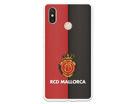 Funda para Xiaomi Mi Max 3 del Mallorca RCD Mallorca Diagonales Transparente - Licencia Oficial RCD Mallorca